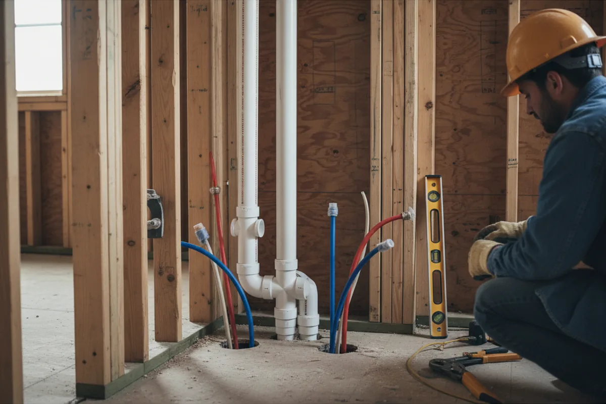 Drain and supply rough-in during Toilet Repair and Installation in Ages Brookside